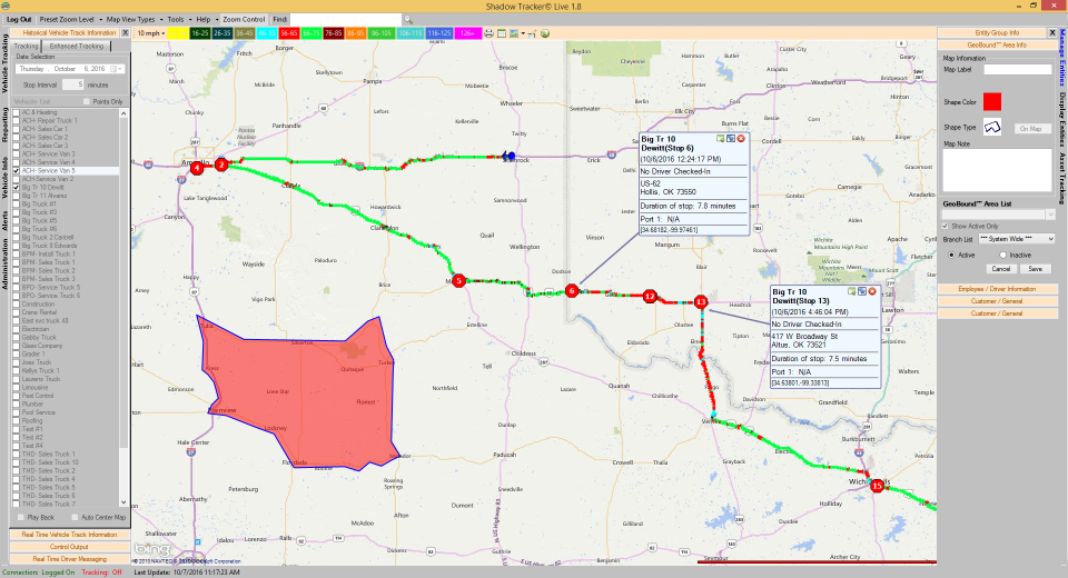 screenshot of Shadow Tracker